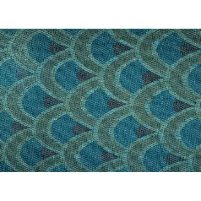 Ahgly Company Tapis d'Intérieur Lavables en Machine Rectangle Transitionnel Vert Sarcelle Moyen, 2' x 5'