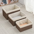 thumbnail image 4 of Carefully Handcrafted Rattan Storage Basket - Durable Friendly Woven Desktop Organizing Convenient Rattan Sorting Beige 35x25x19, 4 of 9