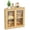 Swing-Door: Natural, variant on Corner Bread Box for Kitchen Countertop, Double Layer Bamboo Bread Storage Container with 2 Doors, Farmhouse Large Bread Bin Counter Top, Wooden Breadbox Holder for Homemade Bread, Brown