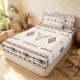 thumbnail image 3 of Erosebridal Traditional Aztec Zipper Twin Comforter Sets with Fitted Sheet and 2 Pillowcases, Gothic Cow Skull Zipper Bedding Set, Cream Brown Black, Gray Reversible, 3 of 7