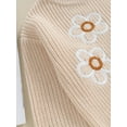 thumbnail image 6 of Bagilaanoe Toddler Baby Girl Knitted Sweater Long Sleeve Floral Pattern Pullover 3M 6M 9M 12M 18M 24M 3T Kids Warm Jumpers Tops Fall Loose Knitwear, 6 of 9