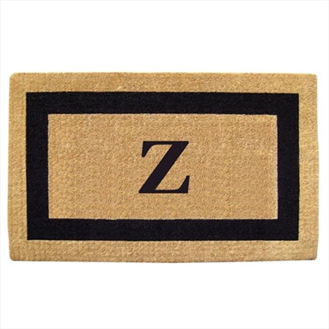 Nedia Home 02071Z Single Picture - Black Frame 24 x 57 In. Heavy Duty Coir Doormat - Monogrammed Z