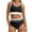 Black, variant on VBTAPA Women's Bikini Sets Two Piece Swimsuit High Waisted Scoop Neck Wide Straps Bathing Suit Summer Beach Athletic Swimwear Black L