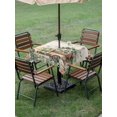 thumbnail image 4 of Outdoor Tablecloths with Umbrella Hole & Zipper, Eucalyptus Trucks 54x54 Inch Square Tablecloths, Spring Farmhouse Floral Leaves Burlap Waterproof Table Cloth, Patio/Pool/Picnic Table Covers, 4 of 8