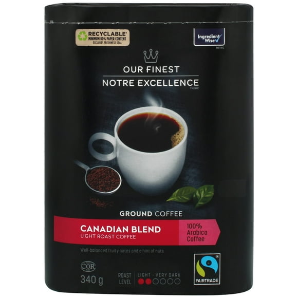 Our Finest Canadian Blend Ground Coffee, 340 g