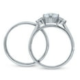 thumbnail image 4 of BERRICLE Sterling Silver 3-Stone Wedding Engagement Rings 1.25 Carat Octagon Sun Cut Cubic Zirconia CZ Ring Set for Women, Rhodium Plated Size 6.5, 4 of 10