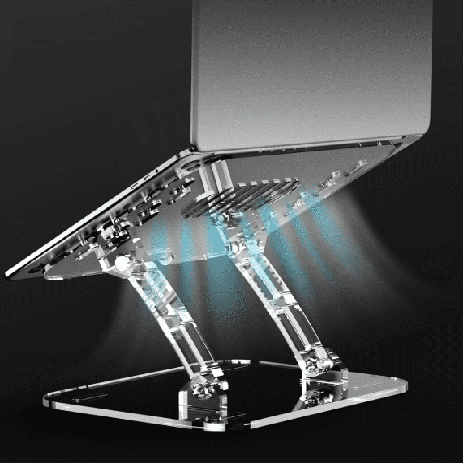 2 Pack Acrylic Laptop Stand for Desk, Adjustable Ergonomic Laptop Riser, Portable Foldable Computer Stand, Compatible with 10 to 15.6 Inches Notebook and MacBook