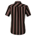 thumbnail image 2 of SSLR Hawaiian Shirt for Men Striped Shirt Casual Short Sleeve Button Down Shirts, 2 of 8