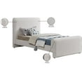 thumbnail image 3 of Pemberly Row Curved Headboard and Footboard Rich Cream Boucle Fabric Twin Bed, 3 of 10