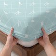 thumbnail image 3 of Twin Sze Fitted Sheet Set - Teal Blue Halloween 2 Piece Bedding Sets 16" Deep Pocket Fitted Sheet with 1 Pillowcase, Checkered Bat Bow Brushed Microfiber Hotel Luxury Bed Sheets, 3 of 9