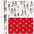 thumbnail image 2 of Christmas Reversible Wrapping Paper Roll - Metallic Foil Shine Snowman Animals & Snowflake Gift Wrap for Christmas, New Year Celebration, Holiday, Party - Mini Roll - 17 Inch x 33 Feet, 2 of 12