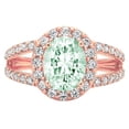 thumbnail image 7 of Solitaire with Accents Engagement Ring for Women - 2.6ct Simulated Green Diamond in 14K Rose Gold Promise Ring, 7 of 7