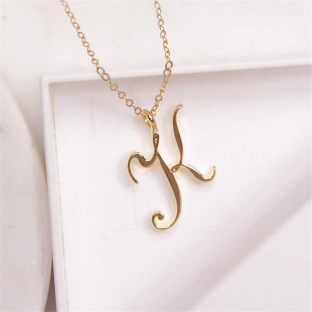 Petit Collier Alphabet Cursif 26 Lettres A-Z Logo Tag Symbole Pendentif Chaîne Clavicule