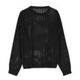 thumbnail image 5 of Cavosen Women's Knit Sweaters Crew Neck Short Length Cable Knit Pullover Mesh Long Sleeve Stretch Breathable Outerwear Coats, 5 of 6