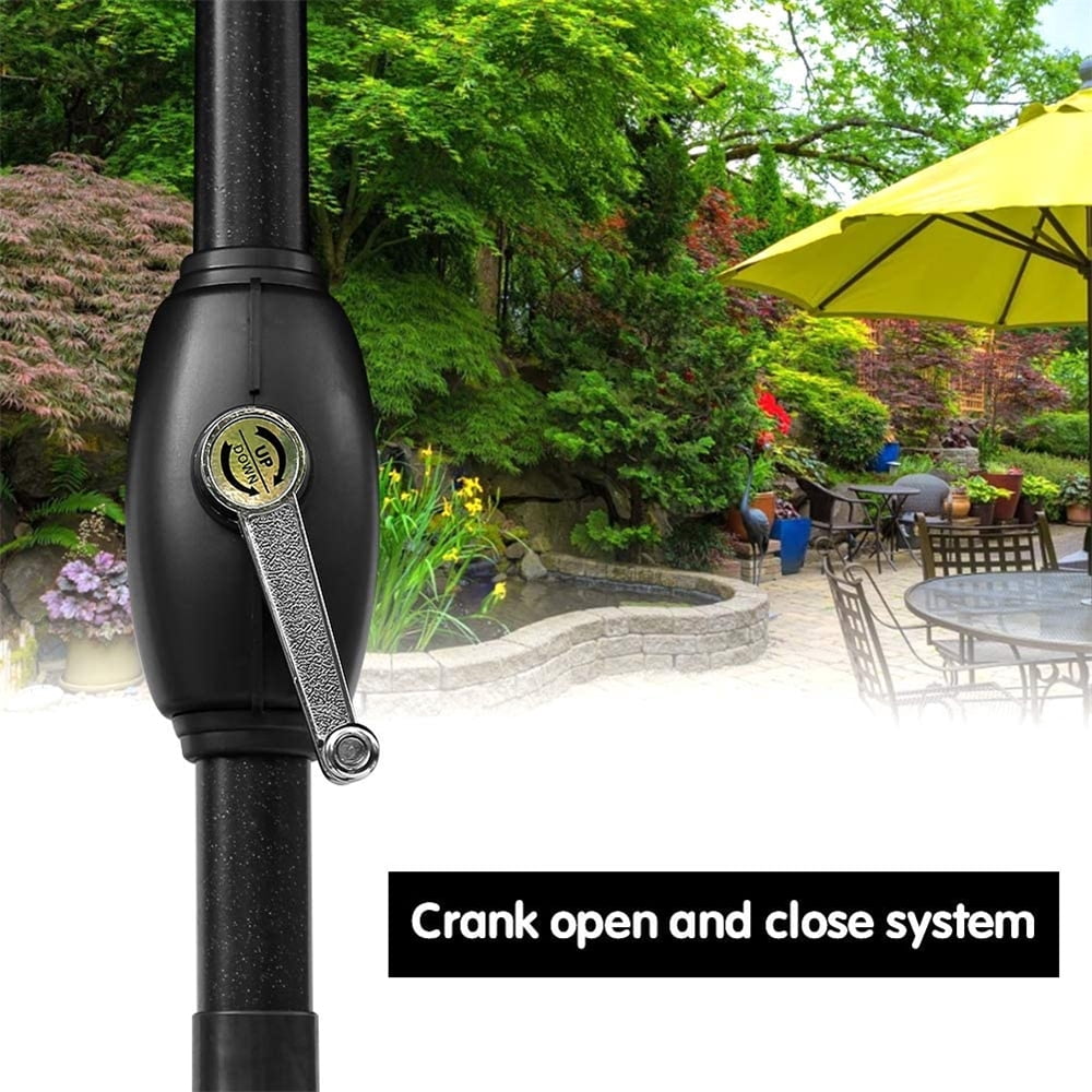 7.5 ft Patio Umbrella Outdoor Market Table Umbrella with Crank, 6 Ribs, Polyester Canopy, Orange