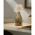 thumbnail image 4 of BoutiqueRugs Karakenja Contemporary Iron Bedside Table Lamp for Bedroom Nightstand - Modern End Side Lighting for Living Room - Gold - 10" H, 4 of 7