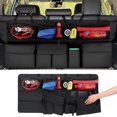 thumbnail image 1 of Organizador de maletero para coche, versión mejorada con organizador de asiento trasero con cierre, almacenamiento de maletero de gran capacidad de 39.5 pulgadas, bolsa plegable para asiento trasero, 1 of 7