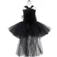 thumbnail image 5 of Vestido de tutú negro para niñas con cola, flores de lunares, tul, vestidos de fiesta de noche para niñas, vestido de baile, disfraces de Halloween para niños, ropa, 5 of 5