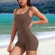 thumbnail image 5 of Mono de Entrenamiento de una Pieza para Mujer, Sin Espalda, Control de Abdomen, Sin Mangas, Espalda en V, Color Café, Talla M, 5 of 8