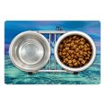 thumbnail image 1 of Ice Berg Pet Mat for Food and Water, Illustration of an Arctic Landscape Scene Seascape Winter Layout, Non-Slip Rubber Mat for Dogs and Cats, 18" X 12", by Ambesonne, 1 of 2