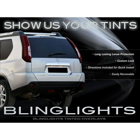 For Nissan X-Trail Tinted Tail Lamps Lights Smoked Overlays Kit Protection Film