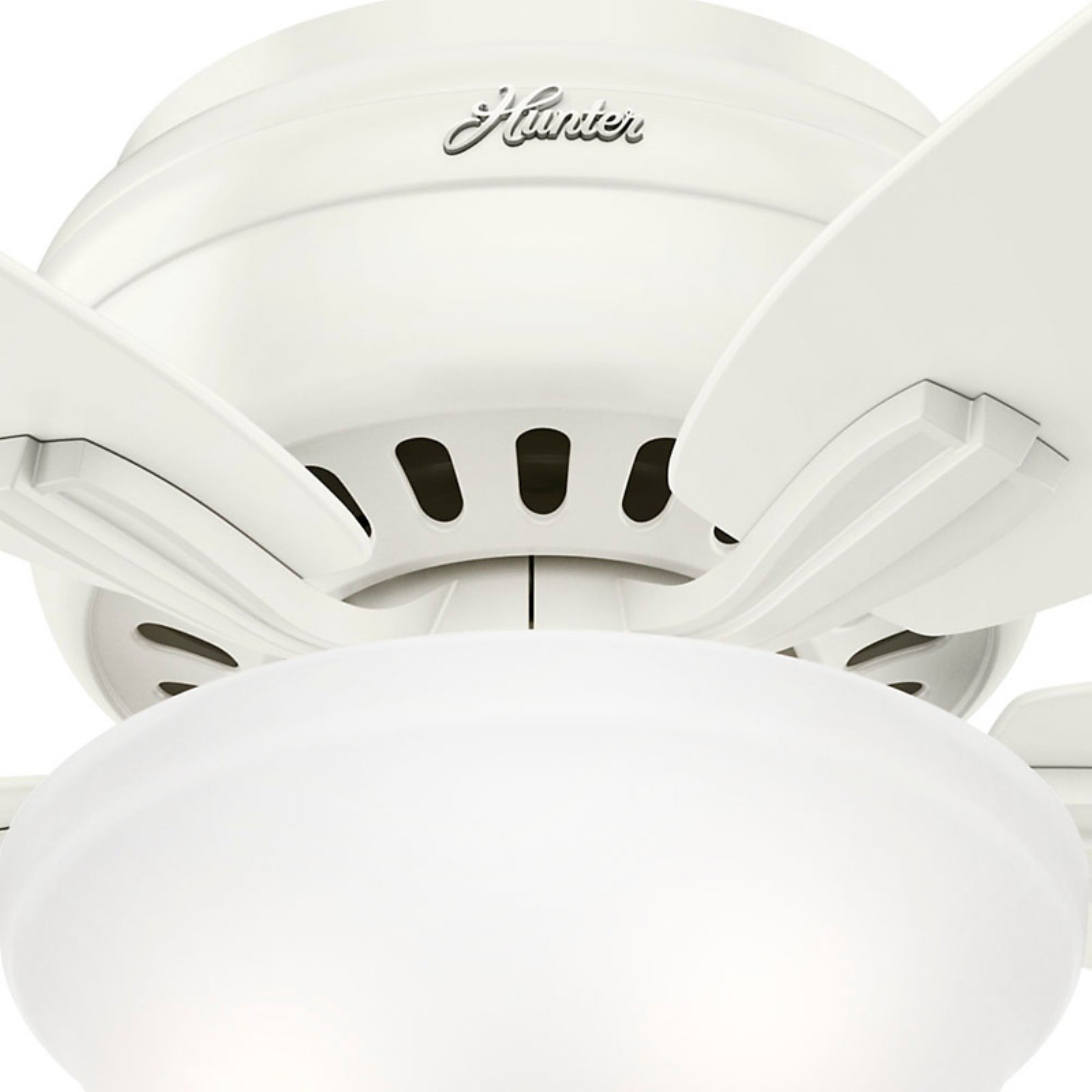 Hunter Newsome 52″ Low Profile Ceiling Fan with LED Light and Pull Chain, White Sansujyuku sansujyuku.com