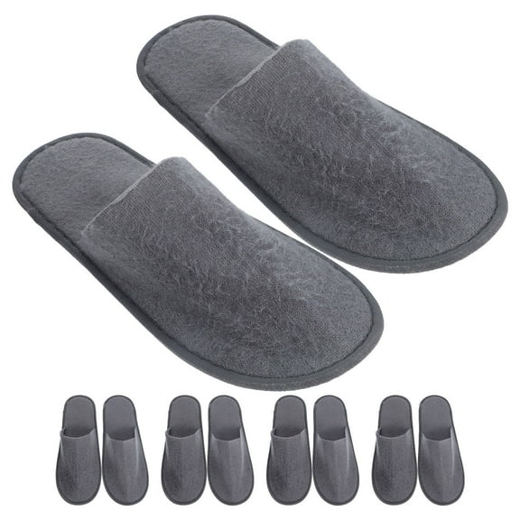 Niceauty 10 Pairs Women Slippers for Home Fleece Non-skid Portable Flat for Adults