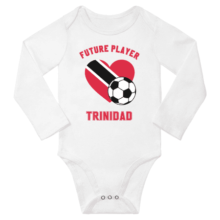 

Future Trinidad Soccer Player Baby Long Slevve Rompers Bodysuit (White 3-6 Months)