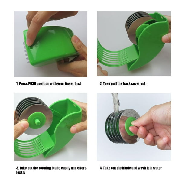 relayinert Stainless Steel Kitchen Wheel Green Tools Scallion Chopper