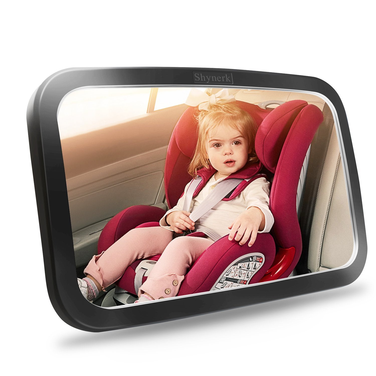 Matte Gray Fully Assembled Baby Car Mirror Large Shatterproof Baby Car Mirror Safety Car Seat Mirror for Rear Facing Infant Carseat Mirrors Wide Shatterproof KeaBabies Car Baby Mirror 