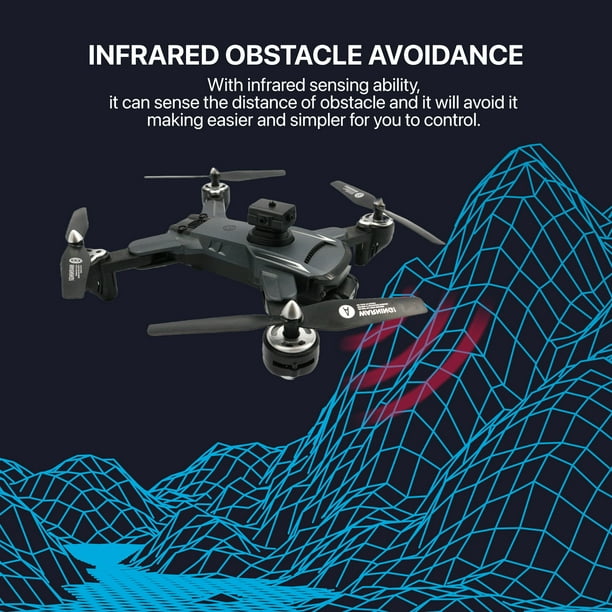Mini drones avec caméra avec évitement d'obstacles actif à 360°, décollage  / atterrissage à une touche