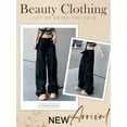 thumbnail image 5 of NFTOEIULA Women Drawstring Waist Straight Wide Leg Cargo Pants With Pockets, 5 of 7