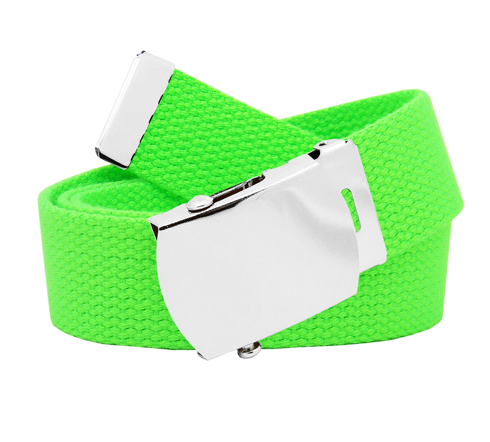 Boy's School Uniform Silver Slider Military Belt Buckle with Canvas 