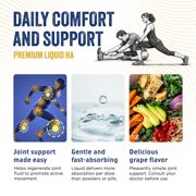 LubriSyn Liquid Hyaluronic Acid Joint Supplement for People, Supports Knees, Hips & Joints, Grape Flavor, 11.5 oz, 3-Pack