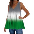 thumbnail image 1 of Plebaso V Neck Tank Tops for Women Gradient Color Ruffle Shirts Flowy Sleeveless Womens Summer Blouses, 1 of 5