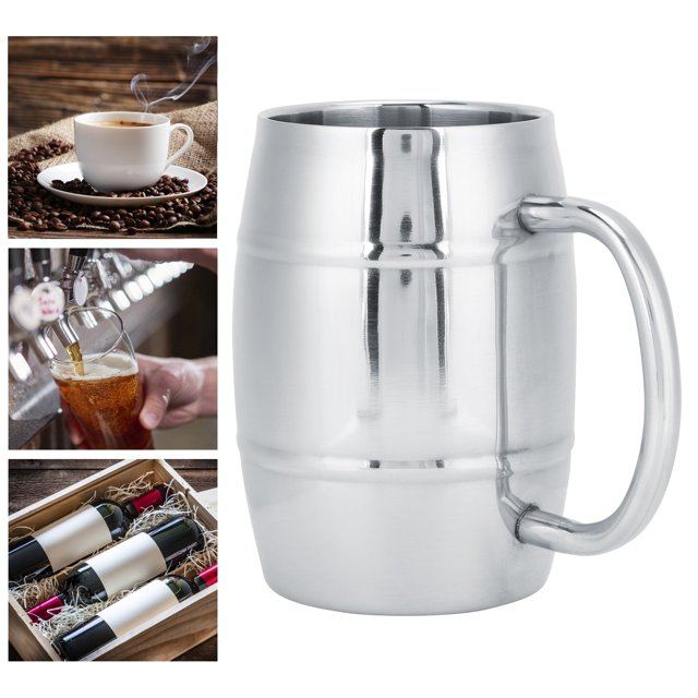 Taza 500ml 304 Taza De Cerveza De Acero Inoxidable De Doble Capa Taza De Café Y Té Para Acampar Al Aire Libre Con Asa