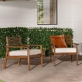 thumbnail image 5 of Modern Solid Wood Outdoor Zander Club Chair (set of 2) - Dark Brown, 5 of 6