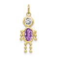 thumbnail image 1 of Collier Pendentif Pierre de Naissance Garçon en Or Jaune 10k Février, 1 of 6