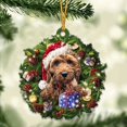 thumbnail image 2 of Decoraciones navideñas, regalo divertido para amantes, corona navideña colgante acrílica, colgantes de perro salchicha para adorno para árbol de Navidad, 2 of 4