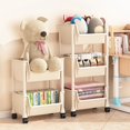 thumbnail image 3 of Yanerim Movable Storage Rack Multifunctional Storage Organizer with 360 Degree Rotating Wheels Trolley Bookshelf Storage Rack for Kitchen Bathroom Dining, 3 of 8