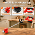 Red Rope Edgers Cordless String Trimmer Edger, Red, Lightweight Lawn Maintenance Tool ...