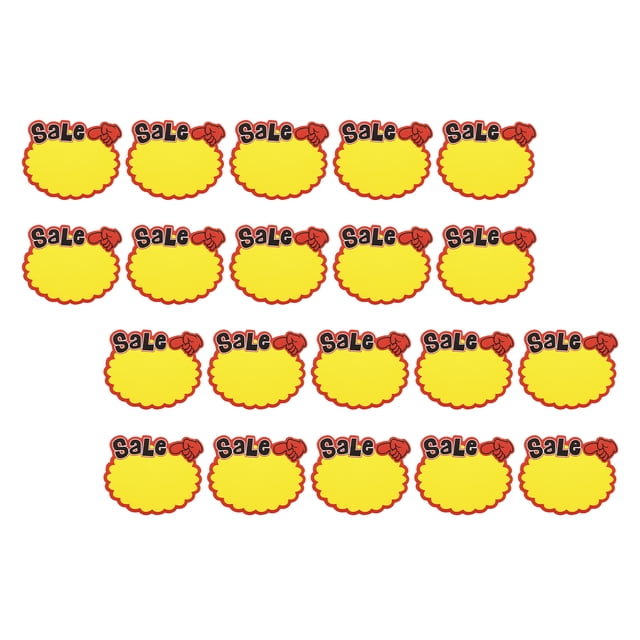 Uxcell 200pcs Retail Star Burst Signs 3.5"x2.8" para tienda, amarillo (Estilo 4)