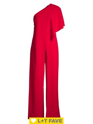 adrianna papell jumpsuit one shoulder