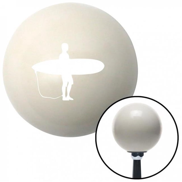 White Surfboard Silhouette Ivory Shift Knob with M16 x 1.5 Insert Shifter Auto Brody