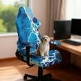 thumbnail image 2 of SCRAWLGOD Abstract Marble Print Blue Pattern Gaming Chair Cover, Dustproof Computer Chair Cover with Armrest Cover Stretchable Chair Covers Rotating Chair Protection Universal Fit, 2 of 7