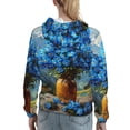 thumbnail image 7 of Honeii Mountain Blue Flowers Vase Pattern Womens Oversized Hoodies Long Sleeve Sweatshirts Pullover Fall Outfits with Pocket-Large, 7 of 7