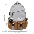 thumbnail image 3 of Women Backpack Contrast Color Book Bags for Teenage Girls with Pendant  School Backpack  White, 3 of 6