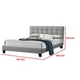 thumbnail image 5 of Dex Modern Platform Full Size Bed, Plush Tufted Upholstery, Light Gray- Saltoro Sherpi, 5 of 5