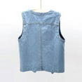 thumbnail image 3 of Women's Denim Vest Women's Short Everything Slim Fit Korean Version Jacket Vest Neon Half Zip Women S Vest Juniors Flannel Vest Vest Coats for Women Vest Zippers Coat Dress Metallic Vest And Sweaters, 3 of 3