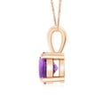thumbnail image 2 of ANGARA Natural Classic Round 1.15 ct Amethyst Solitaire Pendant in 14K Rose Gold for Women (Size-7mm) | February Birthstone, Birthday, Anniversary, Jewelry Gift for Women | Natural Amethyst Necklace, 2 of 8